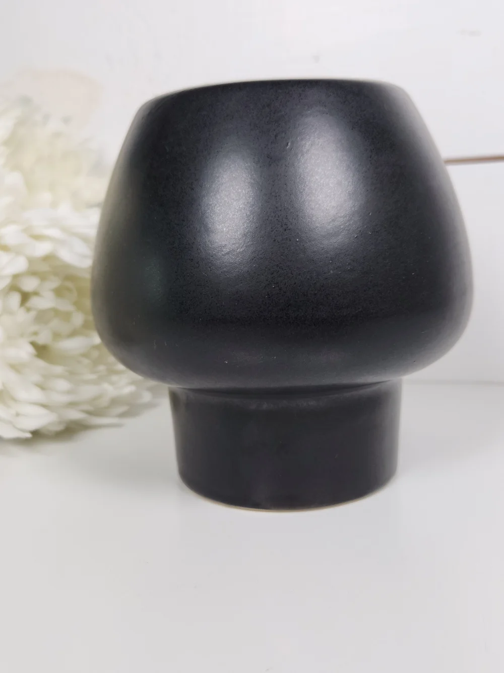 Mid Century Modern Stanford USA Black Vase | Vintage Black Mode Bulb Planter
